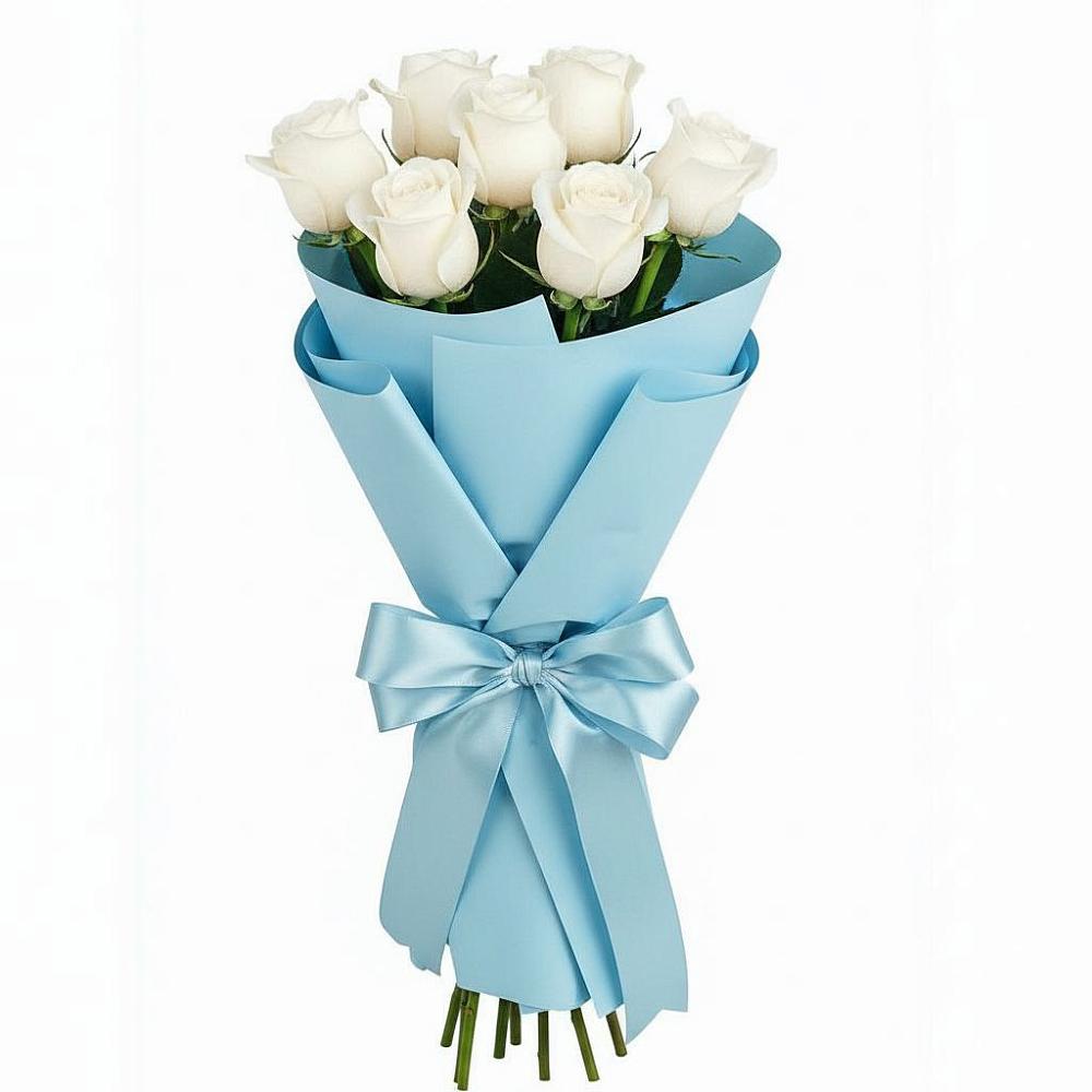 7 Белых роз Проуд в Сочи Букет 7 белых роз Проуд в Сочи