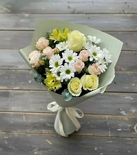 Букет цветов из:  Альстромерии, Розы и Хризантемы #REPLACE_PRED# Сочи